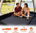 Self Inflating Sleeping Pad,Double Camping Mattress w/Detachable Electric Pump,4 - Inch Thick Memory Foam for Ultimate Comfort, Suitable for Family,Outdoor,Road Trip,4 - Season Use,Gray