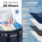EVERFUN Small Cooler Bag 24 Can Insulated Lunch Box Double Deck Soft Leak-Proof Waterproof Collapsible Ice Chest for Men Women Work Travel Car Trip Picnic Beach
