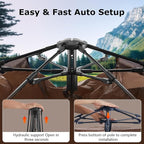 TUKAILAI Instant Camping Tent, Hexagonal Design Automatic Dome Tent with 4 Mesh Windows and 1 Door, Easy Setup Pop Up Tent with Vestibule & Rainfly
