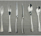 Silverware Flatware Cutlery Set， 6/24/36/48/60/72 Pieces Stainless Steel Cutlery， Forks and Spoons Mirror Blue Steak Cutlery Six-Piece Set，Silver-10Set-60Pcs