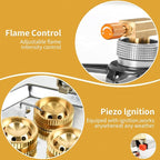 11800W Portable Windproof Camping Stove Lightweight Camp Stove Collapsible Backpacking Stove with EVA Box for Outdoor Camping Cooking Hiking and Picnic, white