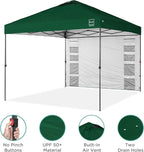 Best Choice Products 10x10ft Pop Up Canopy Tent with Sidewall, 1 Person 1 Minute Set Up, Carry Case, 4 Weight Bags - Forest Green