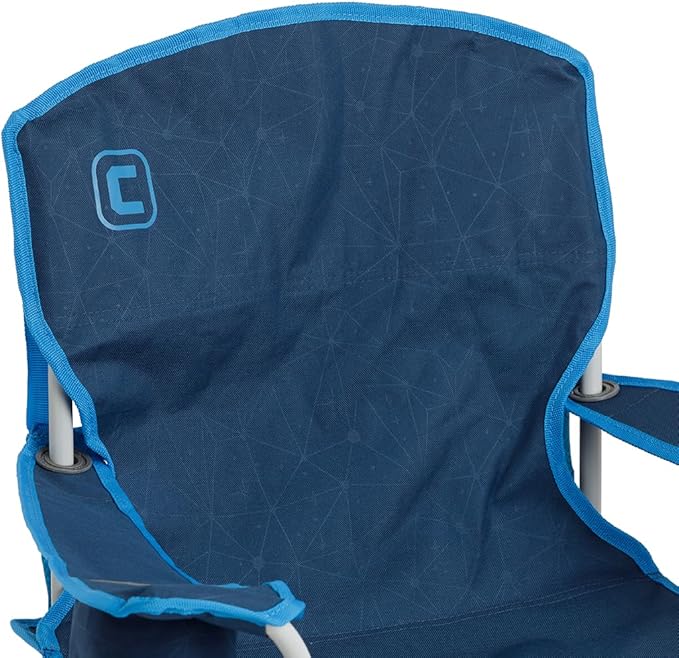 CORE Youth Quad Chair | Folding Chair with Cupholder for Indoor Home or Outdoor Camping | Perfect for Concert Seat, Sports, Beach, Travel & Picnic (Blue)