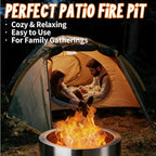 Tabletop Fire Pit by AmazStove, Low Smoke Camping Stove for Outdoor Safe Burning Firepits, Mini Fire Pit, Fueled Pellets or Wood, Travel Bag Included (19.5 x 14.4 INCH-Silver)