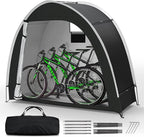 Bike Storage Tent for Outdoor, 2-3 Bike Capacity with Extra Top Space, PU5000 Waterproof 210D Oxford Fabric with Taped Seams, Portable Floor Storage Shed for Bicycle, Motorcycle & Garden Tools, etc