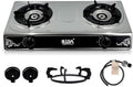 2 Burner Propane Gas Stove, Portable Stainless Steel Camping Stove with Auto-Ignition, Propane Burners for Cooking, Outdoor, Camping, RV & Emergency Use