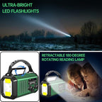 Emergency Radio Hand Crank Solar, AM/FM/NOAA Weather Radio Built-in 20000mah Battery Powered,Type-C Charger,Flashlight, Reading Light,SOS, Compact & Portable for Camping/Emergencies Green