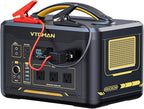 VTOMAN Jump 1500X Portable Power Station with Jumper Cables, 828Wh LiFePO4 Battery Solar Generator & Car Jump Starter, 1500W AC Outlet, 100W PD Type-C&Regulated DC for Home Backup Roadside Emergencies