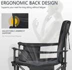 Overmont Oversized Folding Camping Chair - 450lbs Support with Padded Cushion Cooler Pockets - Heavy Duty Collapsible Chairs for Sports Garden Beach Fishing