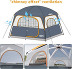 UNP Tents 6 Person Waterproof Windproof Easy Setup,Double Layer Family Camping Tent with 1 Mesh Door & 5 Large Mesh Windows -10'X9'X78in(H)