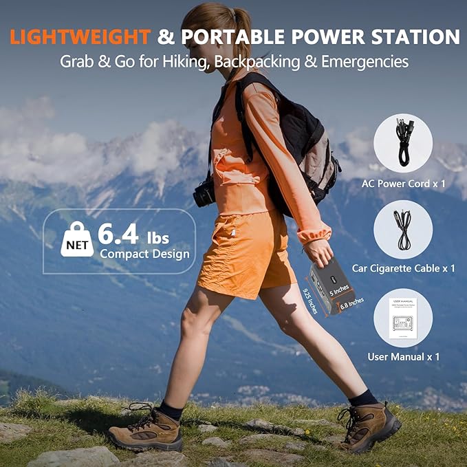 ALLWEI Solar Generator with Panels Included - 300W/256Wh LiFePO4 Battery Portable Power Station with 100W Solar Panel, Solar Powered Bank Generator for Camping,Home Use, Power Outage