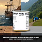 Military Surplus Freeze-Dried Hardtack Army Bread – 34 to 36 Hardtacks per Can (31.5 oz) – Ready to Eat – #10 Can – Long-Term Emergency Survival Food – 30+ Year Shelf Life – Made in USA – Ideal for Camping & Prepping Pack of 1