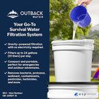 Outback Water Emergency Drinking Water Filter System - Gravity Fed Bucket Potable Water Filtration for Survival, Off-Grid, Disaster Preparedness, Travel, & Camping, Bug Out Kit, w/Extra Filter Set