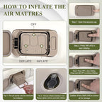 KMZ Inflatable SUV Air Mattress Thickened Flocking with Built-in Pump Self-Inflating Portable Sleeping Travel Bed Pad for SUV Truck Fast Inflation and Deflation