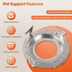 TonGass Camping Stoves Pot Support Compatible with Jetboil Stove Pots Support Stainless Steel Portable Camp Pot Stand for Jetboil Burner Replacement, Can Accommodate Up to 9" Skillets or 2L Cook Pots