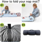 Personalized Toddler Nap Mat for Preschool, Custom Name Kids Sleeping Bag for Daycare, Kindergarten Roll Up Sleeping Mat with Removable Pillow and Soft Blanket, Fun Themes for Boys & Girls