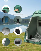 Abahub Pop Up Solar Shower Tent Kit, Portable Instant Privacy Tents with 5 Gallon Solar Shower Bag, Outdoor Changing Room for Camping, Beach