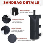 ABCCANOPY 150 LBS Extra Large Canopy Sand Bags, 4-Pack, Black (Without Sand)