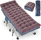 32" Wide XXL Camping Cot with Comfortable Mattress for Adults Oversize Cots for Sleeping Camping Bed Folding Cot Heavy Duty with Carry Bag for Home Outdoor Indoor