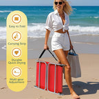 WLIVE Beach Lounge Chair for Adults, 4-Position Folding Tanning Chairs with Face Hole, 2 Legs Support Portable Outdoor Chair for Beach, Pool, Red