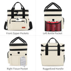 Coobiiya Large Expandable Insulated Lunch Bag Cooler Bag，12-23L Lunch Box for Men Double Deck Leakproof，Heavy Duty LunchBag Cooler Bags for Camping, Travel, Kayaking & Beach