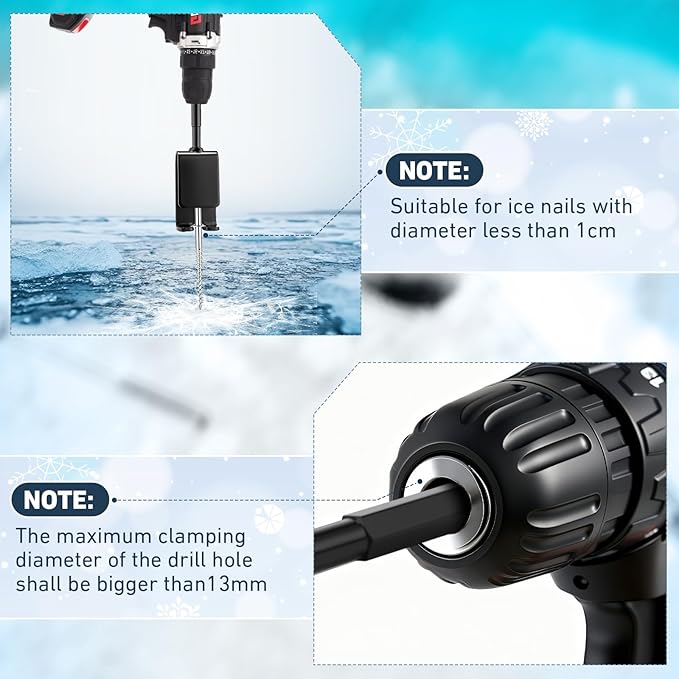 Lounsweer 1 or 3 Pcs Ice Anchor Drill Adapter Power Tool for Ice Fishing Shelter Insert Setting up Shanty Winter Fishing Shelter Tent Insert Sewing Accessories