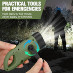 Leelosp 2 Pieces Hand Crank Flashlight Solar Powered Flashlight for Emergencies Dynamo Rechargeable LED Survival Light for Outdoor Sports Hiking Camping (Army Green)