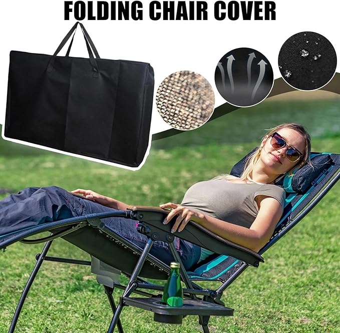 Folding Chair Storage Bag - Heavy Duty Camping Organizer, Portable Recliner Holder, Durable Gear Pouch, Large Carry Case | Travel Accessory for Towels Tent Wheelchair Yoga Mat Outdoor Use Utility Kit