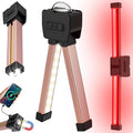 Gym Lamp, Portable Gym Lighting for Posing, Magnetic Work Light with Portable Charger, Gift for Men/Women, 180° Rotate Foldable with Hang Hook Camping Lamp, LED Handheld Flashlight-Rose