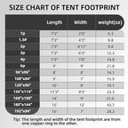 Clostnature Tent Footprint - Waterproof Camping Tarp, Heavy Duty Tent Floor Saver, Ultralight Ground Sheet Mat for Hiking, Backpacking, Hammock, Beach - Storage Bag Included