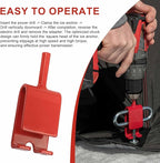 Ice Anchor Power Drill Adapter Fits 1/2" Electric Drill Chuck and 3/8" Ice Anchor Connection End, Ice Shelter Accessories for Ice Fishing Shelter Tent, Red Ice Shanty Anchors Adapter