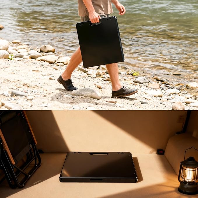 Tactical Camping Table with Adjustable Height, Collapsible Table Lightweight with Carry Bag for Camping, Travel expeditions, Hiking, Picnics, BBQs & Beach Trips
