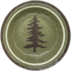 Paseo Road Aztec Bear 14 Piece Melamine Plastic Rustic Dinnerware Set, Brown Red Cream Green Bear Pine Tree Geometric Print, Cabin Lodge Southwestern Dish Set with Plates, Bowls