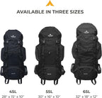 Teton 55L Scout Internal Frame Backpack for Hiking, Camping, Backpacking, Travel, Rain Cover Included, Huckleberry