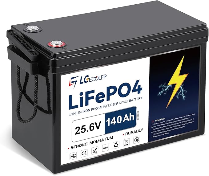 24V 140Ah LiFePO4 Lithium Battery,Built-in 100A BMS,3584W Power Output,Up to 15000 Cycles,Perfect for Trolling Motors,Marine,RV,Boat,Solar Off-Grid Systems,Camping