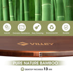 VILLEY Bamboo Round Folding Table, Camping Half-fold Portable Table with Carrying Bag for Indoor & Outdoor Picnic Coffee Barbecue Beach Card Game
