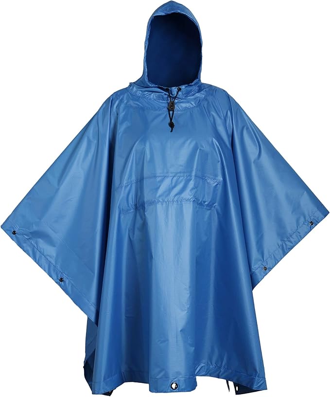 USGI Industries Military Style Poncho Multi Use Rip Stop Camouflage Rain Poncho