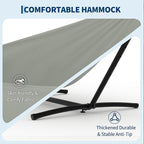 Double Hammocks with Stand for Outside, Portable Space Saving Heavy-Duty Steel Stand for Indoor Outdoor Patio with Carrying Bag, 450 lbs Capacity