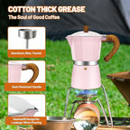 6 Cup Aluminum Espresso Stovetop Moka Pot Express Coffee Maker Percolator Italian Classic Mocha Coffee Machine for Italian and Cuban Cafe Brewing for Home & Camping 300ml 10oz
