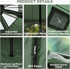 ShinHye 16.4ft Bell Tent for Glamping & Camping – Waterproof Canvas with Stove Jack, Removable Floor & 8 Mesh Windows (Fits 6-8 People)