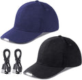 Syhood 2 Pieces LED Baseball Caps Flashlight Hats Hands Free Baseball Caps with Light Built in 5 Battery Powered Headlamp LED Hats Light for Men Fishing Jogging Camping Hand Work