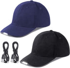 Syhood 2 Pieces LED Baseball Caps Flashlight Hats Hands Free Baseball Caps with Light Built in 5 Battery Powered Headlamp LED Hats Light for Men Fishing Jogging Camping Hand Work