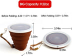 ME.FAN Silicone Collapsible Travel Cup - Silicone Folding Camping Cup with Lids - Expandable Drinking Cup Set - Portable, Graduated [9.22oz]