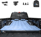 JOYTUTUS 6.4-6.7Ft Truck Bed Air Mattress with Built-in Cup Holder,Thickened Inflatable Full Size Regular Truck Beds, with Air Pump&2 Pillows
