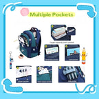 Backpack Set for Boys Astronaut Schoolbag with Lunch Box Pencil Case Set Bookbags for Kids Children Waterproof Lightweight Backpacks