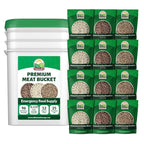 Valley Food Storage 92 Serving Freeze Dried Meat Bucket | Premium Emergency Food Supply with 1,352g Protein | Survival Food, 25 Year Shelf Life | Backpacking Meals, Prepper Supplies & Off-Grid Living