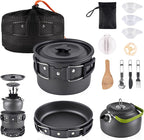 aiGear Camping Cooking Set Cookware Mess Kit with Storage Bag Pot Pan Set Camping Accessories for Outdoor Camping Hiking Picnic Portable and Lightweight Aluminum