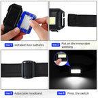 Macarrie 30 Pcs LED Headlamp Flashlight for Adults Outdoor Mardi Gras Flashlight Headlamps with Adjustable Headband Waterproof Head Lights with 3 Modes 90 AAA Batteries for Forehead Work Family Camp