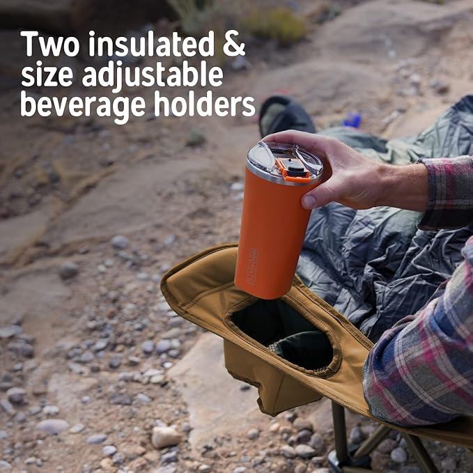 Kelty Deluxe Lounge Chair – Folding Outdoor Camp Chair, Insulated Cupholders, Customized Recline, Steel Frame, Padded Roll Storage, 2024 (Deep Lake)
