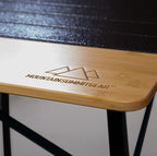 MOUNTAIN SUMMIT GEAR Bamboo/Aluminum Roll-Top Camping Table - Hybrid and Portable Aluminum-Top/Bamboo Folding Table with Adjustable Height Steel Frame by Caddis Sports